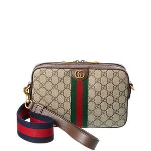 Gucci Ophidia Gg Supreme Canvas & Leather Shoulder Bag, Beige